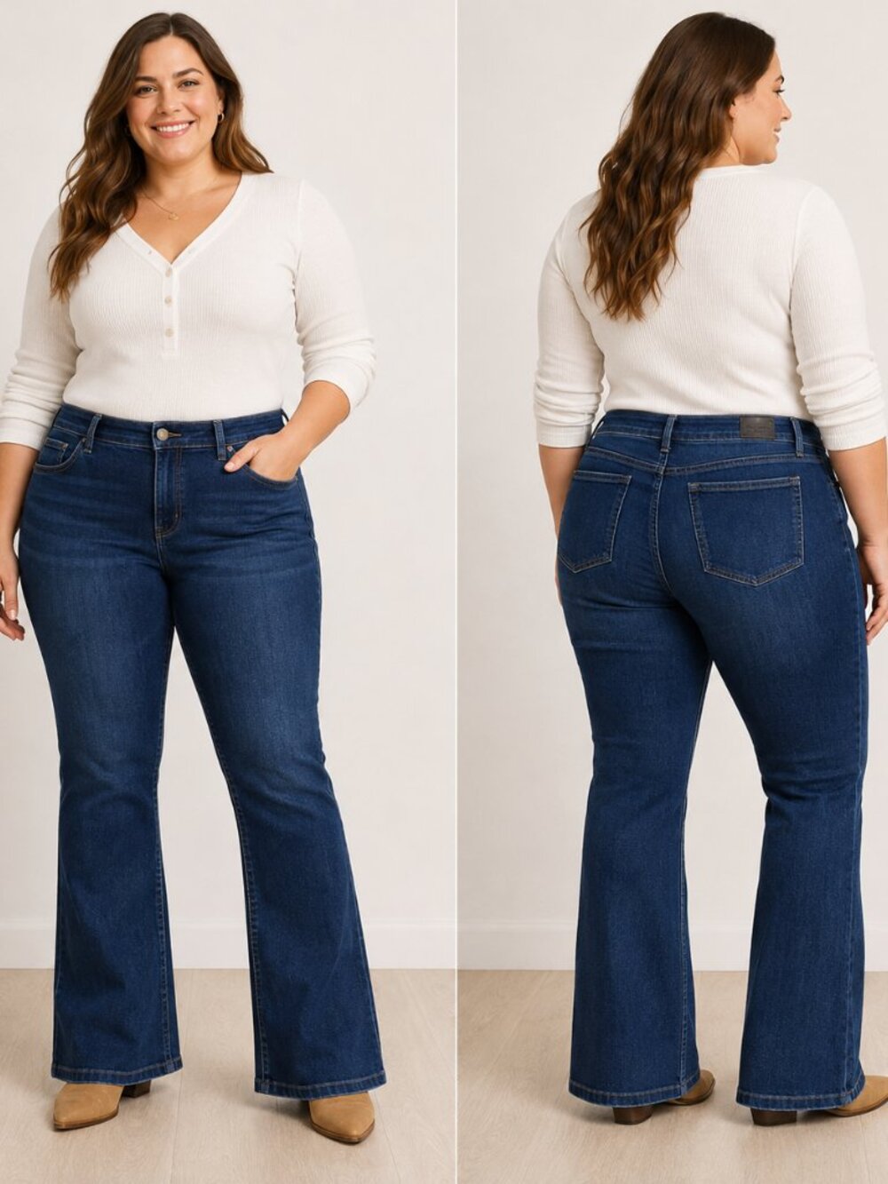 Denver Hayes Women’s Curvy Barely Boot Jeans Size 18x30 Blue Denim